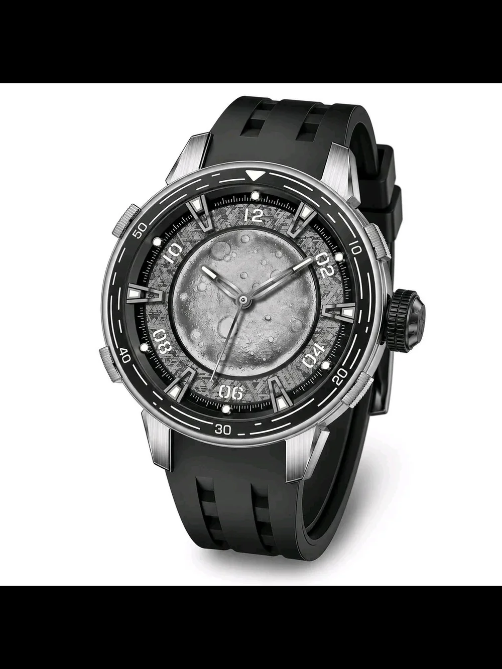 Invicta Black and Silver Moon Dial Celestial Astelis Watch